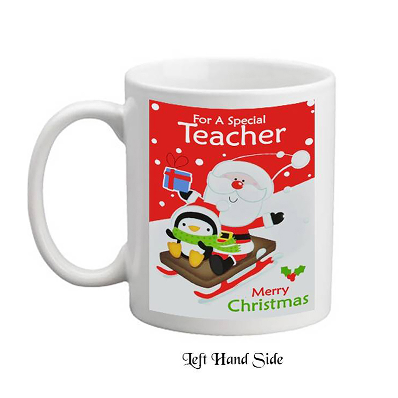 Personalised Christmas Teacher Mug Gift - Santa & Peg